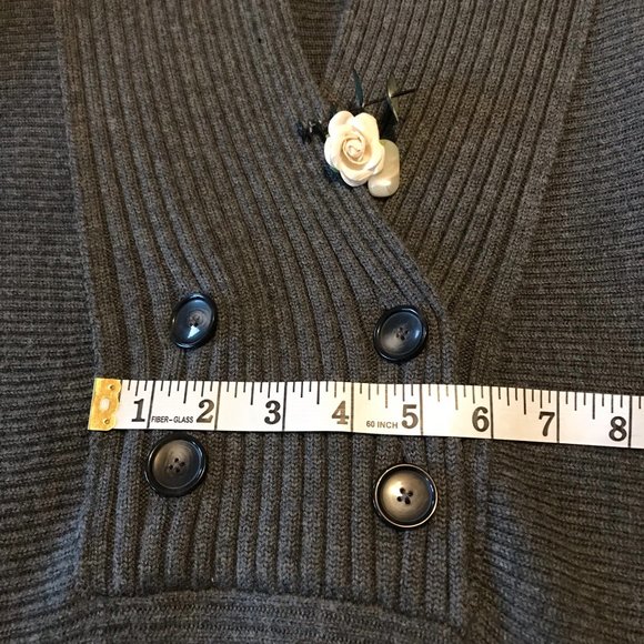 BANANA REPUBLIC Women's Short-Sleeved Sweater Charcoal Gray Sz S - Picture 5 of 11